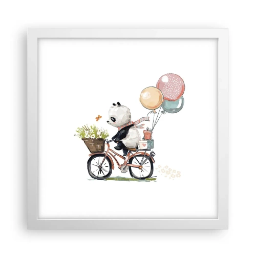 Plakat w białej ramie - Szczęśliwy dzień - 30x30 cm