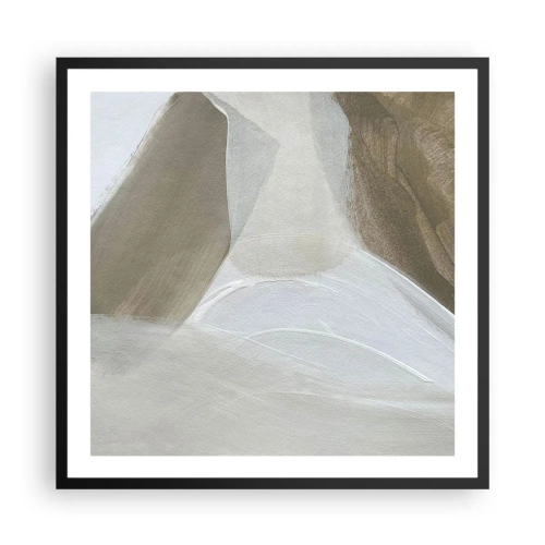 Plakat w czarnej ramie - Fala bieli - 60x60 cm