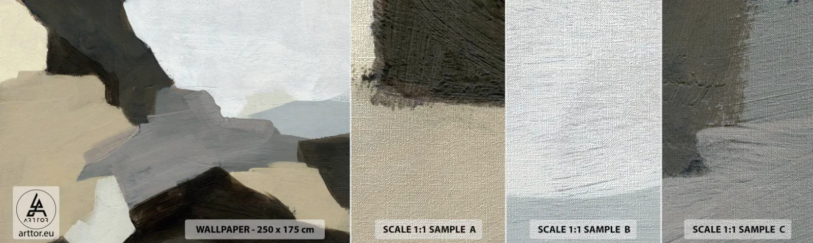 Fototapeta Próbka Premium Canvas - Abstrakcja: rozstaje szarości - Abstrakcja, Sztuka, Farby - 100x30 cm