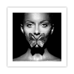 Plakat - Motyli pocałunek - 40x40 cm