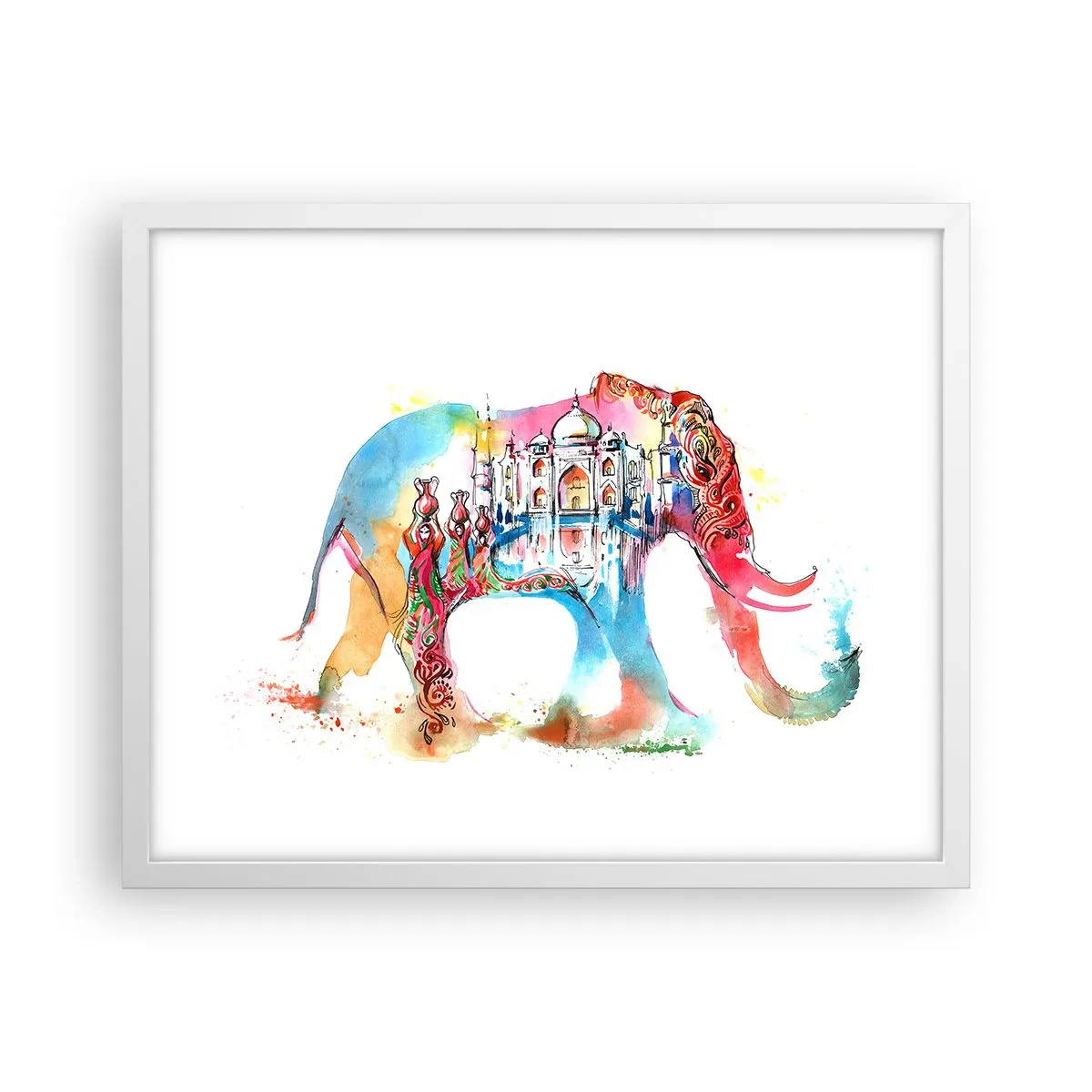 Plakat w białej ramie - Indie - aura miłości - 50x40 cm