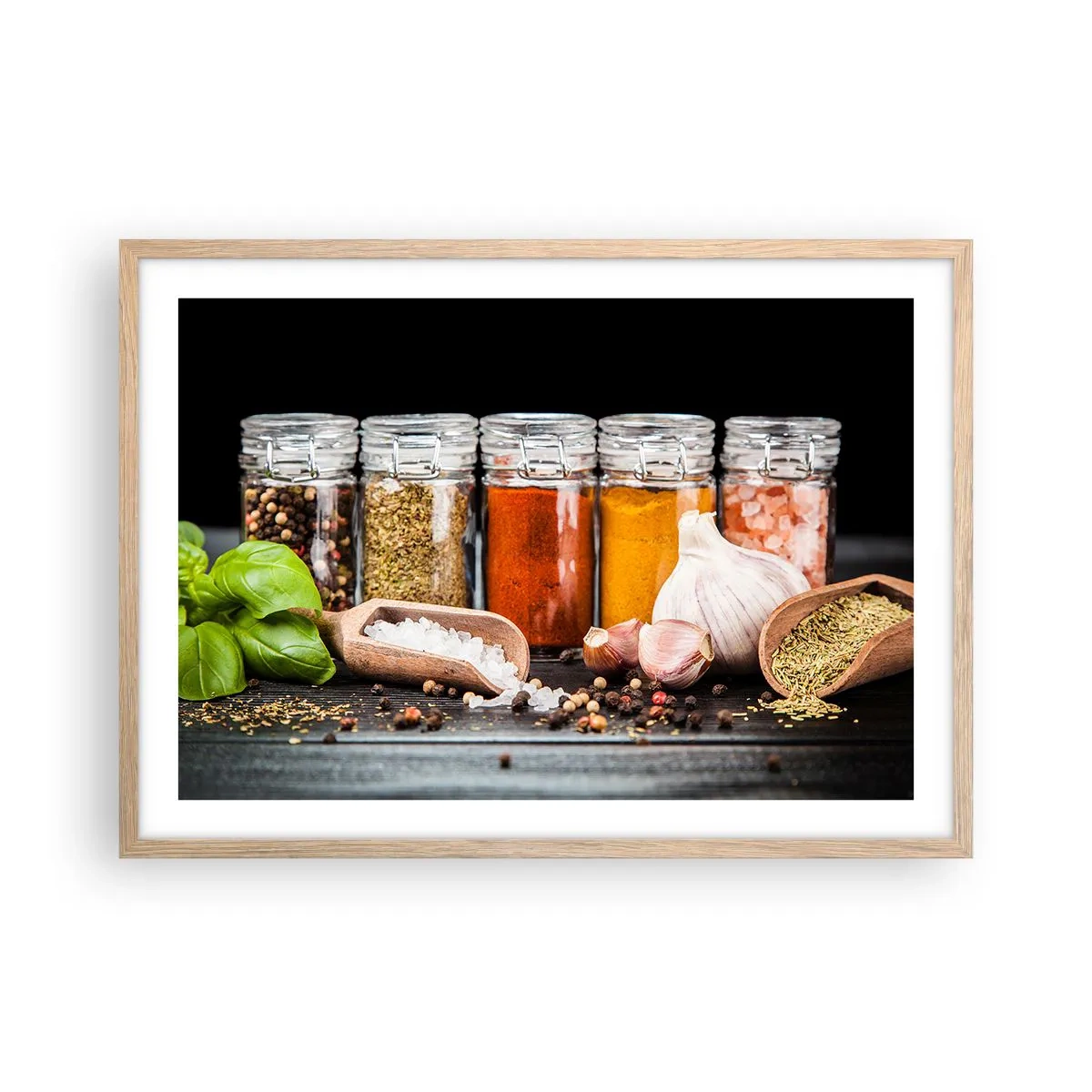 Plakat w ramie jasny dąb - Żeby życie miało smak - 70x50 cm