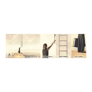 Fototapeta Próbka Samoprzylepna Deluxe Sticker - Magiczna podróż - Abstrakcja, Kobieta, Drabina - 100x30 cm