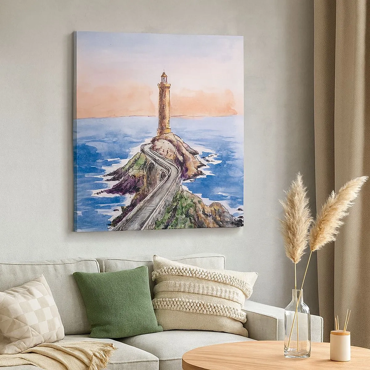 Obraz na płótnie - Zwrócona ku morzu - 30x30 cm