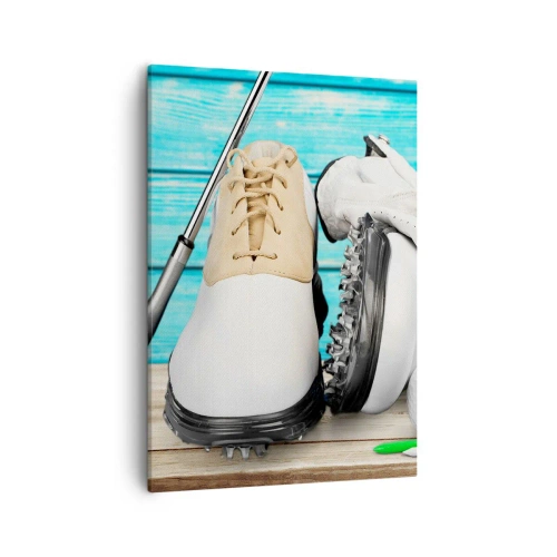 Obraz na płótnie - Buty i akcesoria golfowe - 50x70cm - Wszystko gotowe - Nowoczesna dekoracja ścienna do salonu, kuchni i sypialni ARTTOR