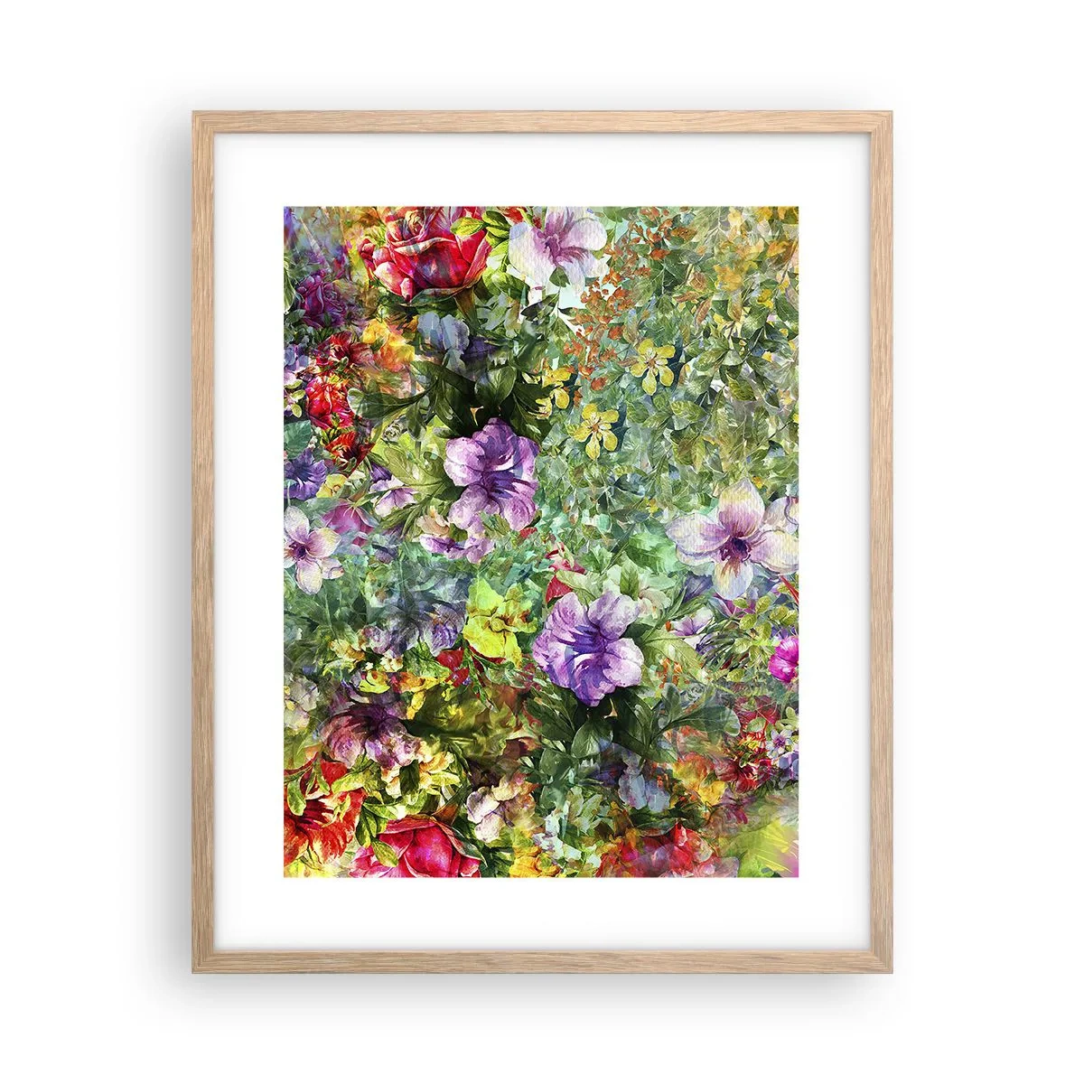 Plakat w ramie jasny dąb - W kwiaty na zatracenie - 40x50 cm