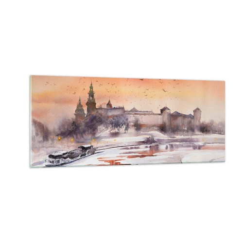 Obraz na szkle - Królewski zachód słońca - 100x40 cm