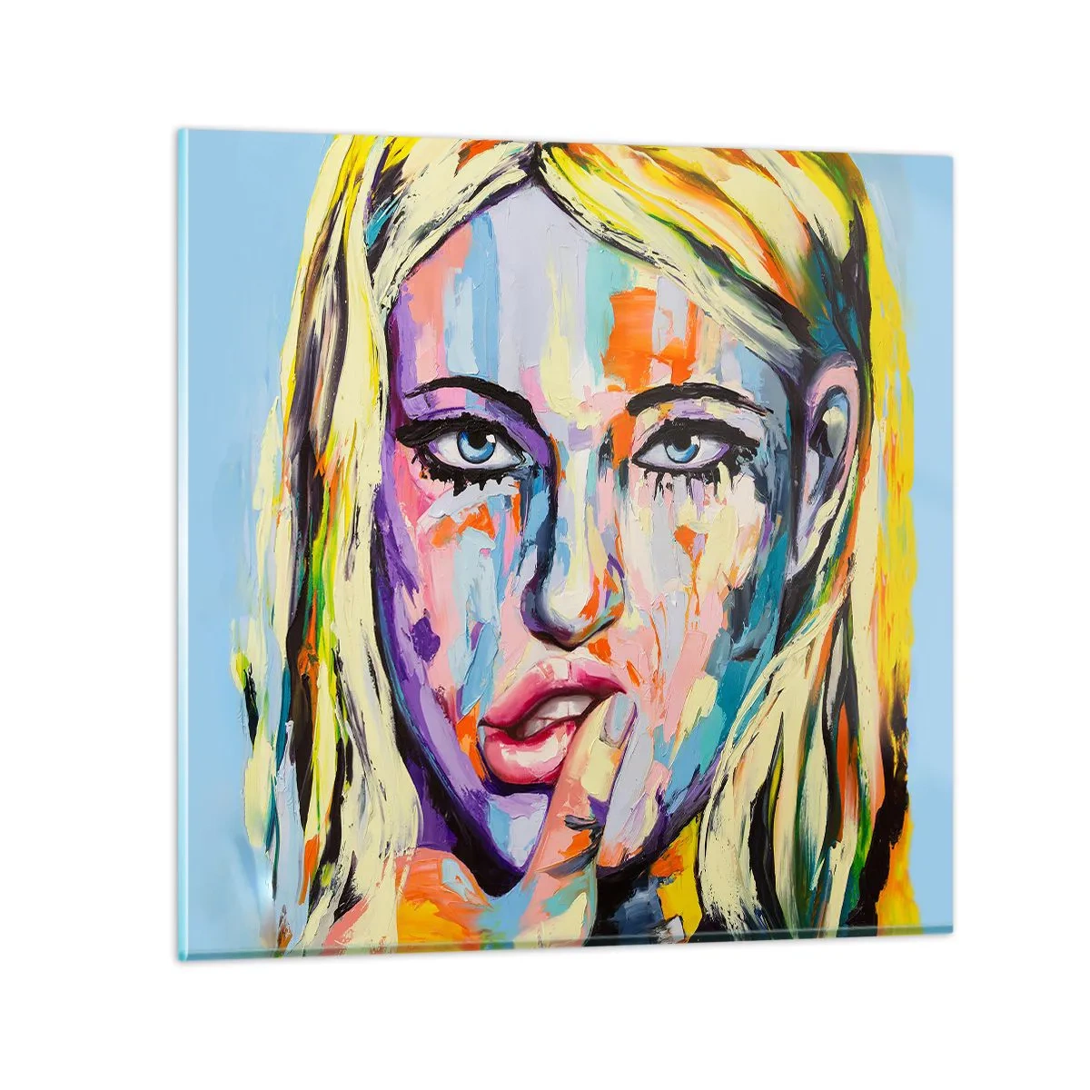 Obraz na szkle - Spójrz jej prosto w oczy - 60x60 cm