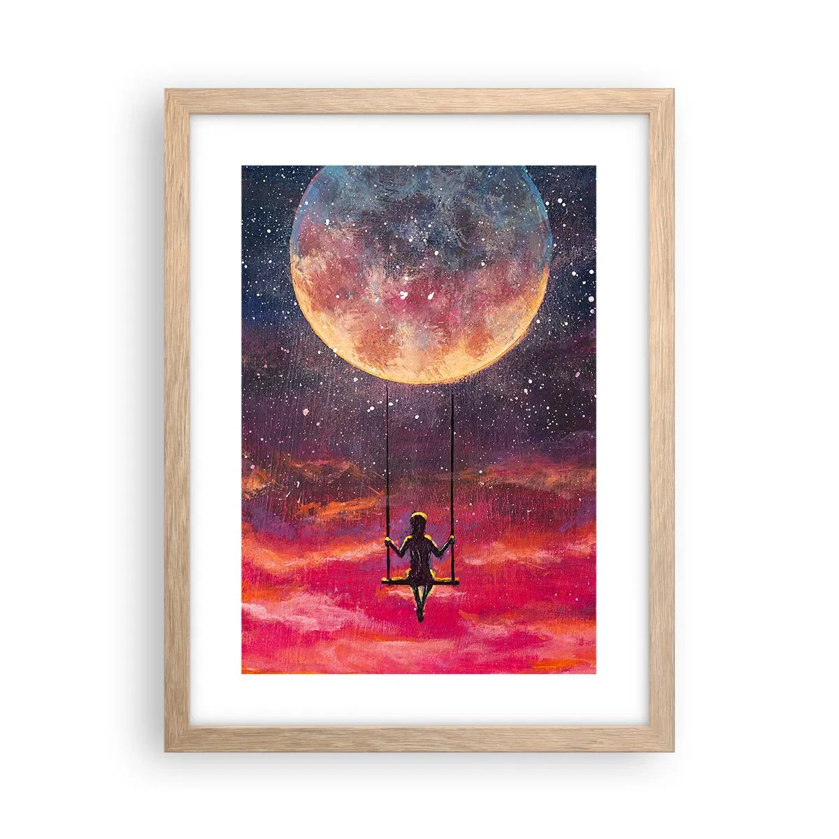 Plakat w ramie jasny dąb - Bujać w obłokach - 30x40 cm