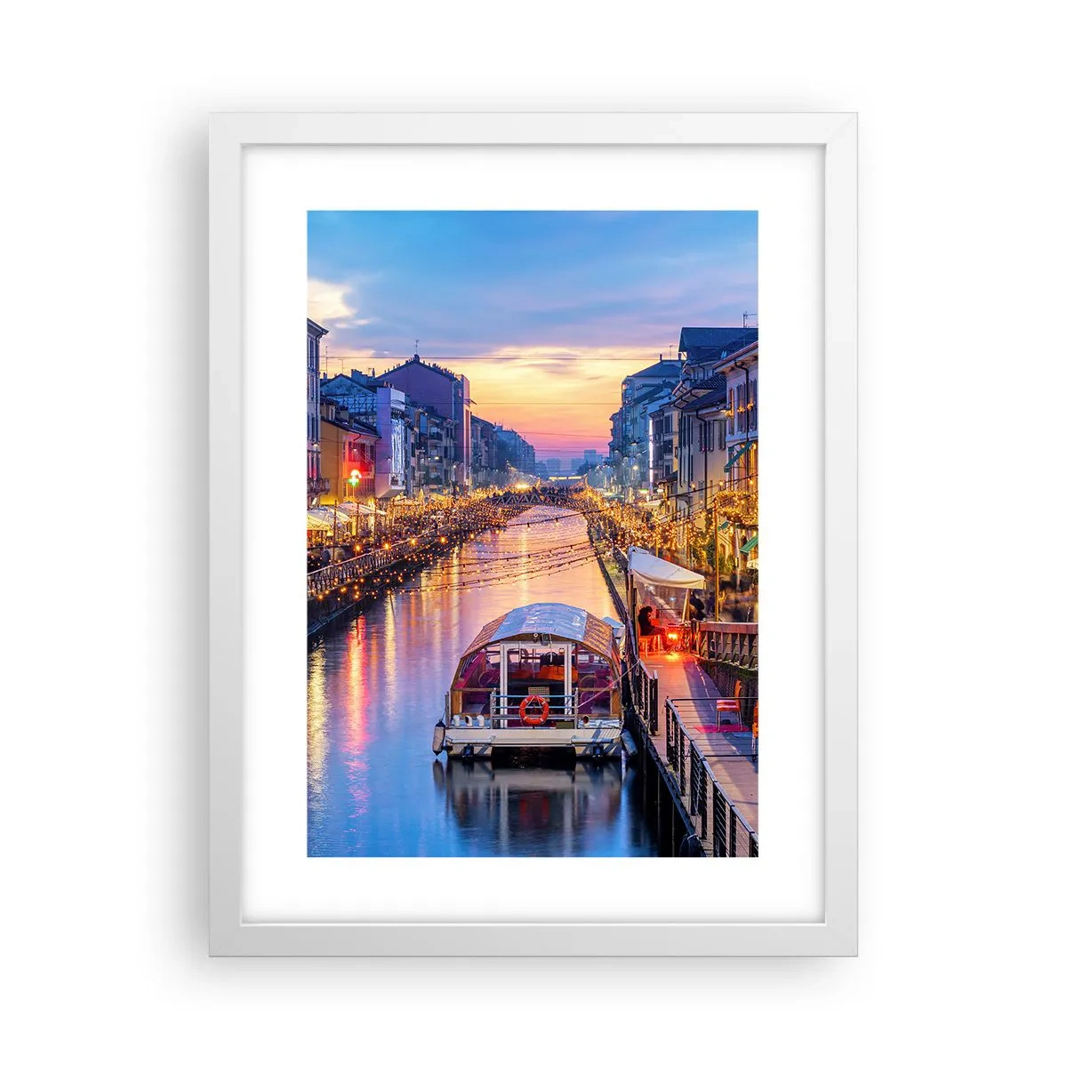 Plakat w białej ramie - Wieczór światła i zabawy - 30x40 cm