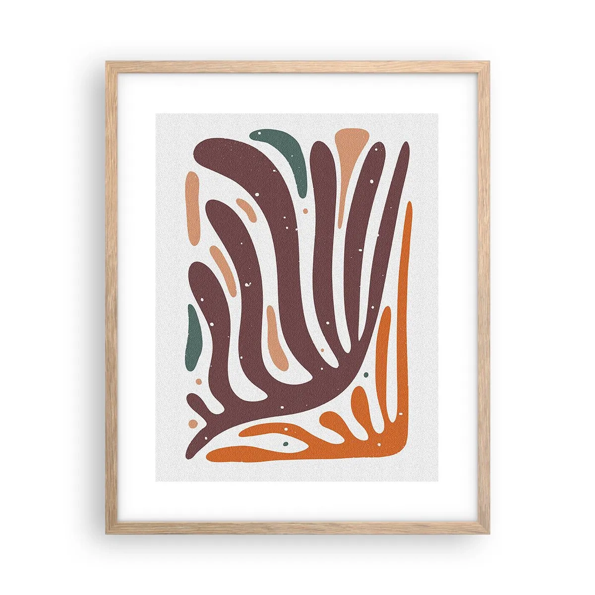 Plakat w ramie jasny dąb - Kompozycja organiczna promienista - 40x50 cm