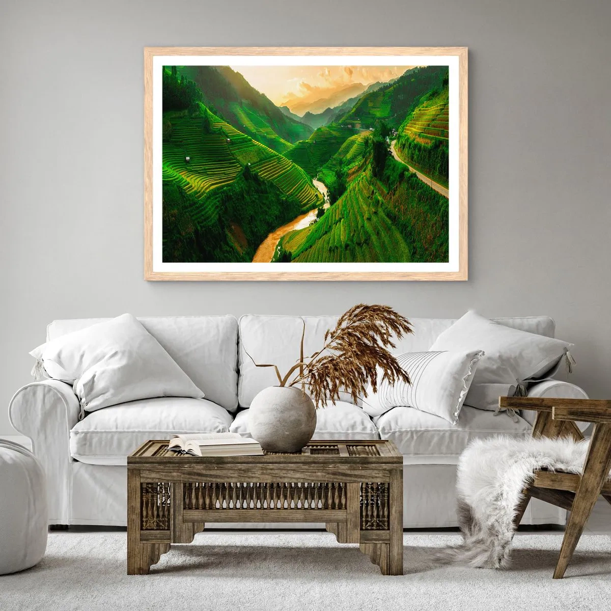 Plakat w ramie jasny dąb - Wietnamska dolina - 91x61 cm