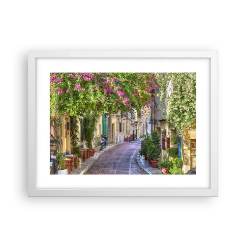 Plakat w białej ramie - Kwitnący zaułek - 40x30 cm