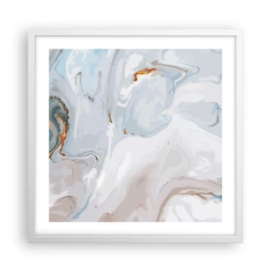 Plakat w białej ramie - Biel wypiętrzona - 50x50 cm
