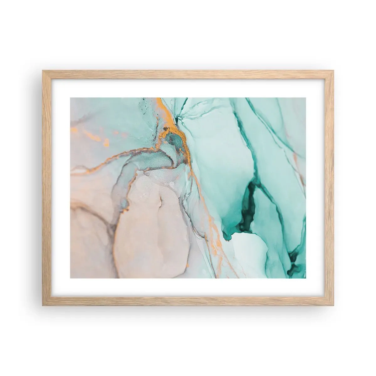 Plakat w ramie jasny dąb - Taniec kształtów i barw - 50x40 cm