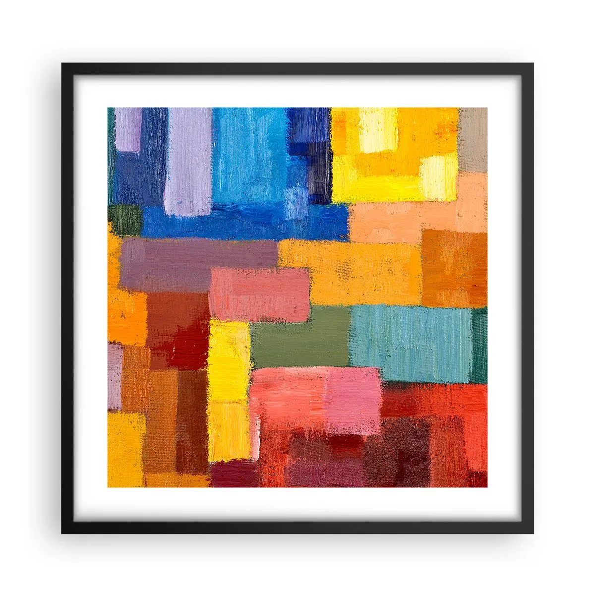 Plakat w czarnej ramie - Każdy inny, wszystkie barwne - 50x50 cm