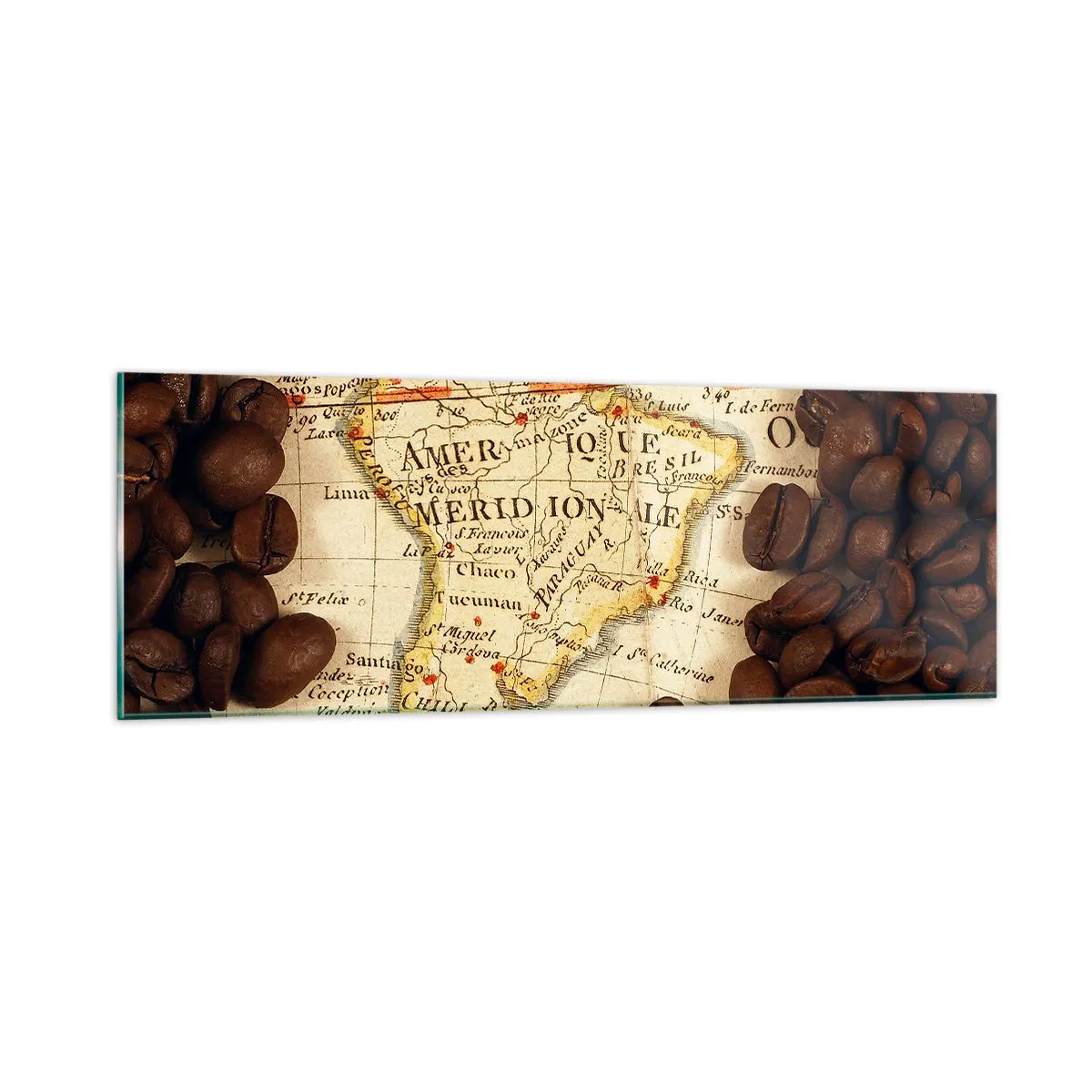 Obraz na szkle - Skąd pochodzi najlepsza kawa? - 90x30 cm