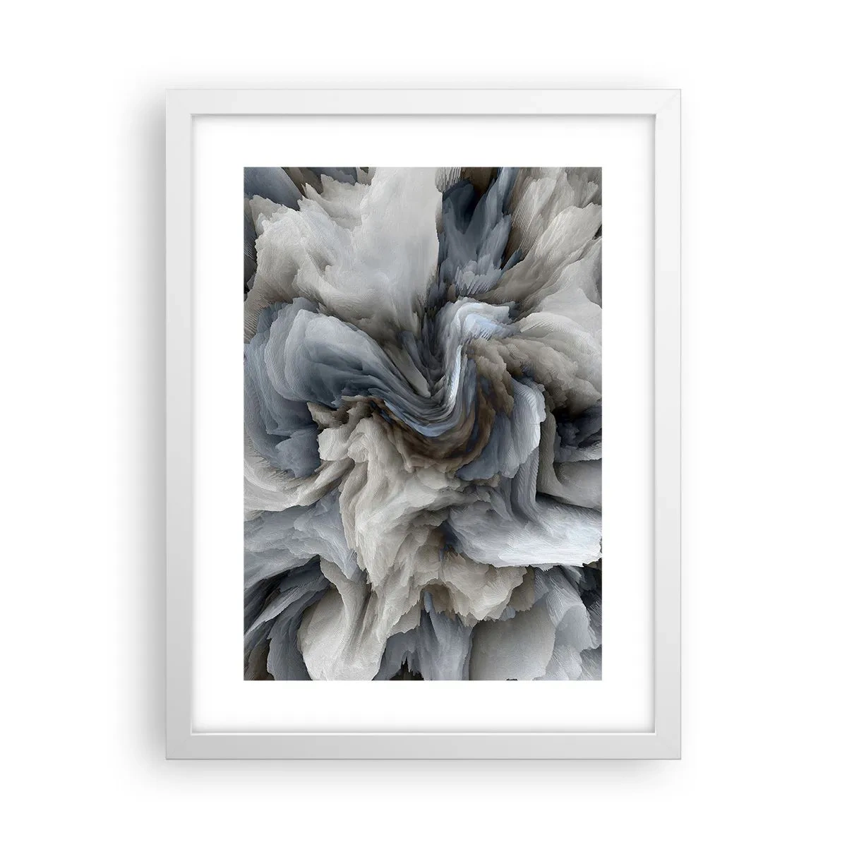 Plakat w białej ramie - Kamień i kwiat - 30x40 cm