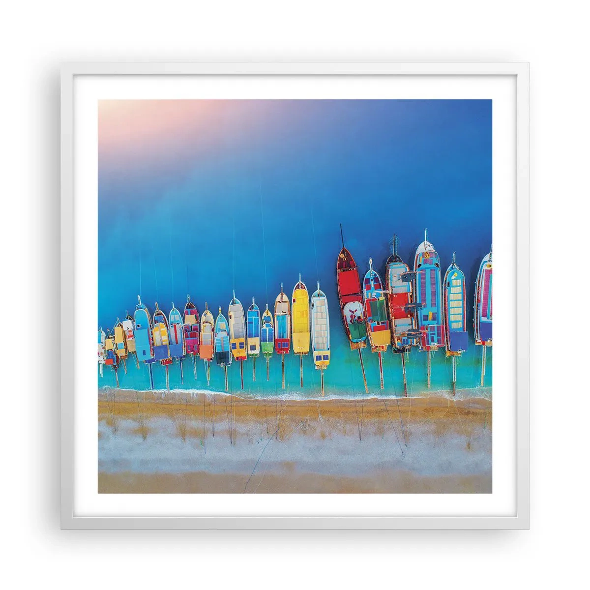 Plakat w białej ramie - Z lotu ptaka - 60x60 cm