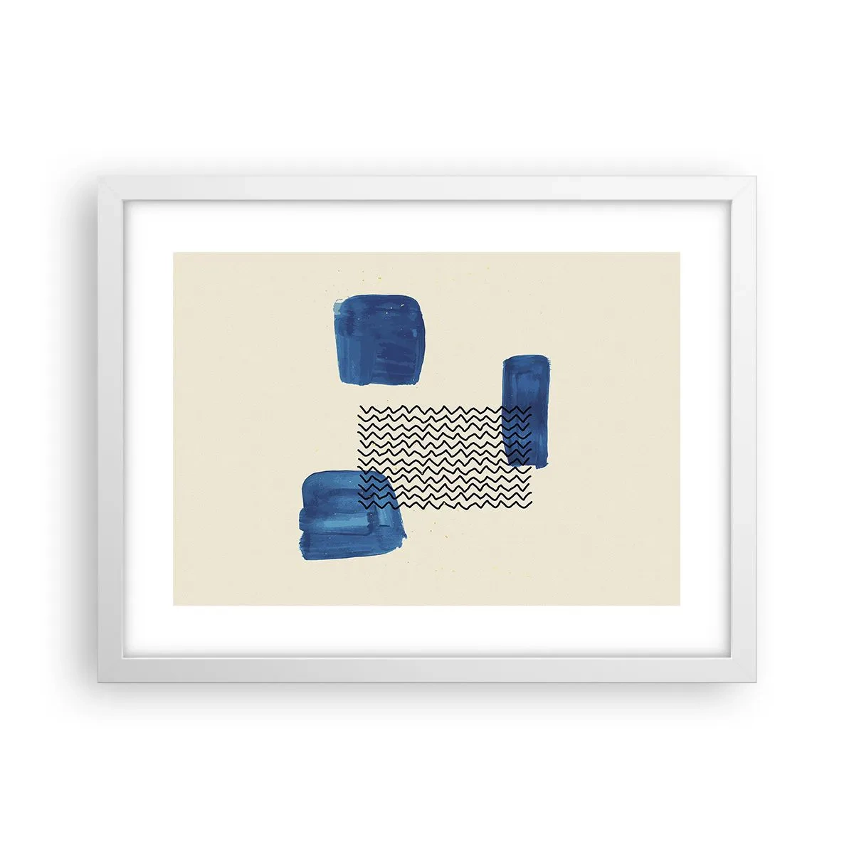 Plakat w białej ramie - Abstrakcyjny kwartet - 40x30 cm