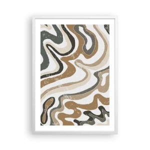 Plakat w białej ramie - Meandry barw ziemi - 50x70 cm
