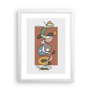 Plakat w białej ramie - Abstrakcja: kolorowy pląs - 30x40 cm