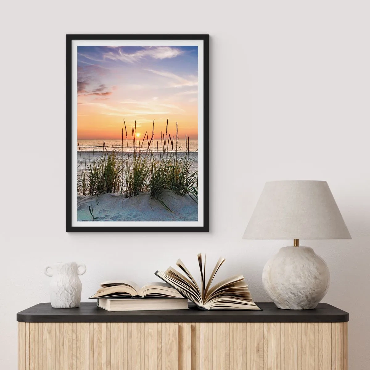 Plakat w czarnej ramie - Popatrz, pomyśl, poczuj - 70x100 cm