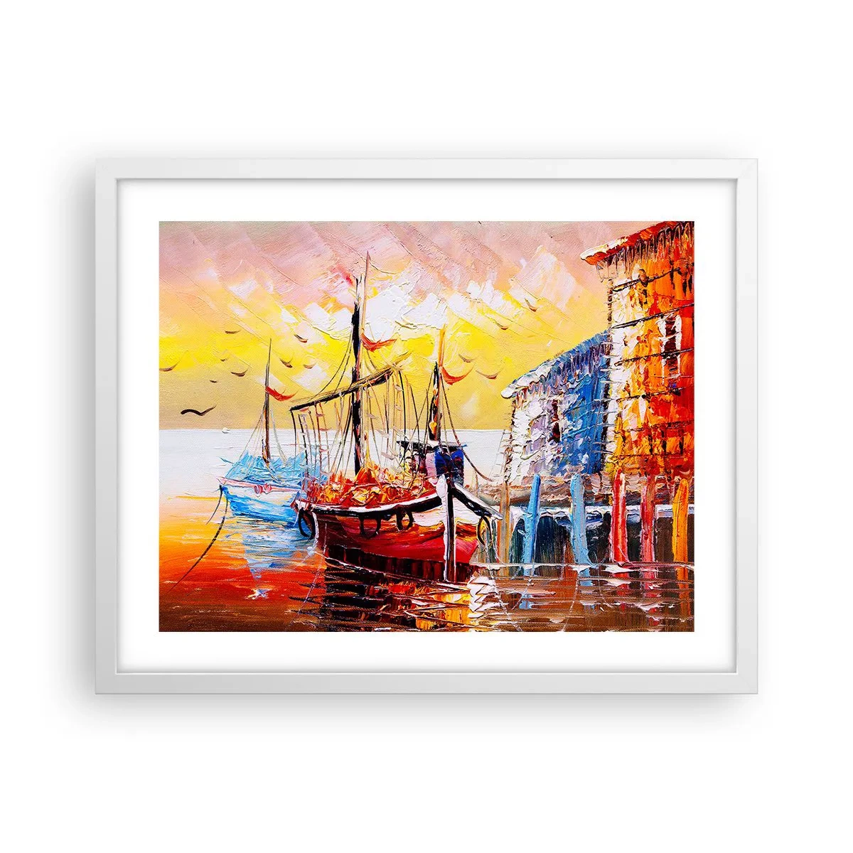 Plakat w białej ramie - Szczęśliwy powrót - 50x40 cm