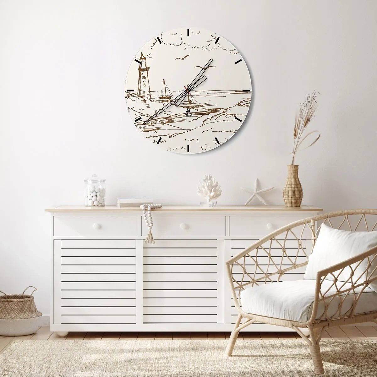 Zegar ścienny - Zarys wspomnienia lata - 30x30 cm