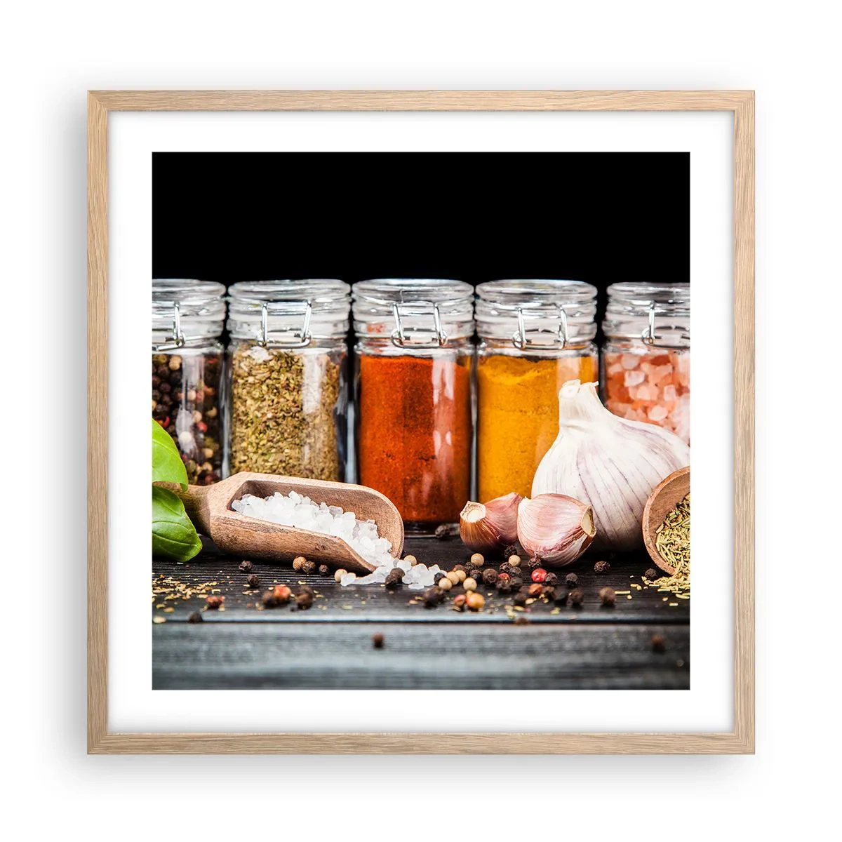 Plakat w ramie jasny dąb - Żeby życie miało smak - 50x50 cm