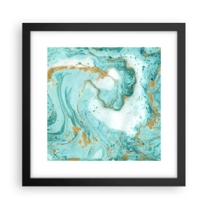 Plakat w czarnej ramie - Pod wielką falą z epoki Edo - 30x30 cm