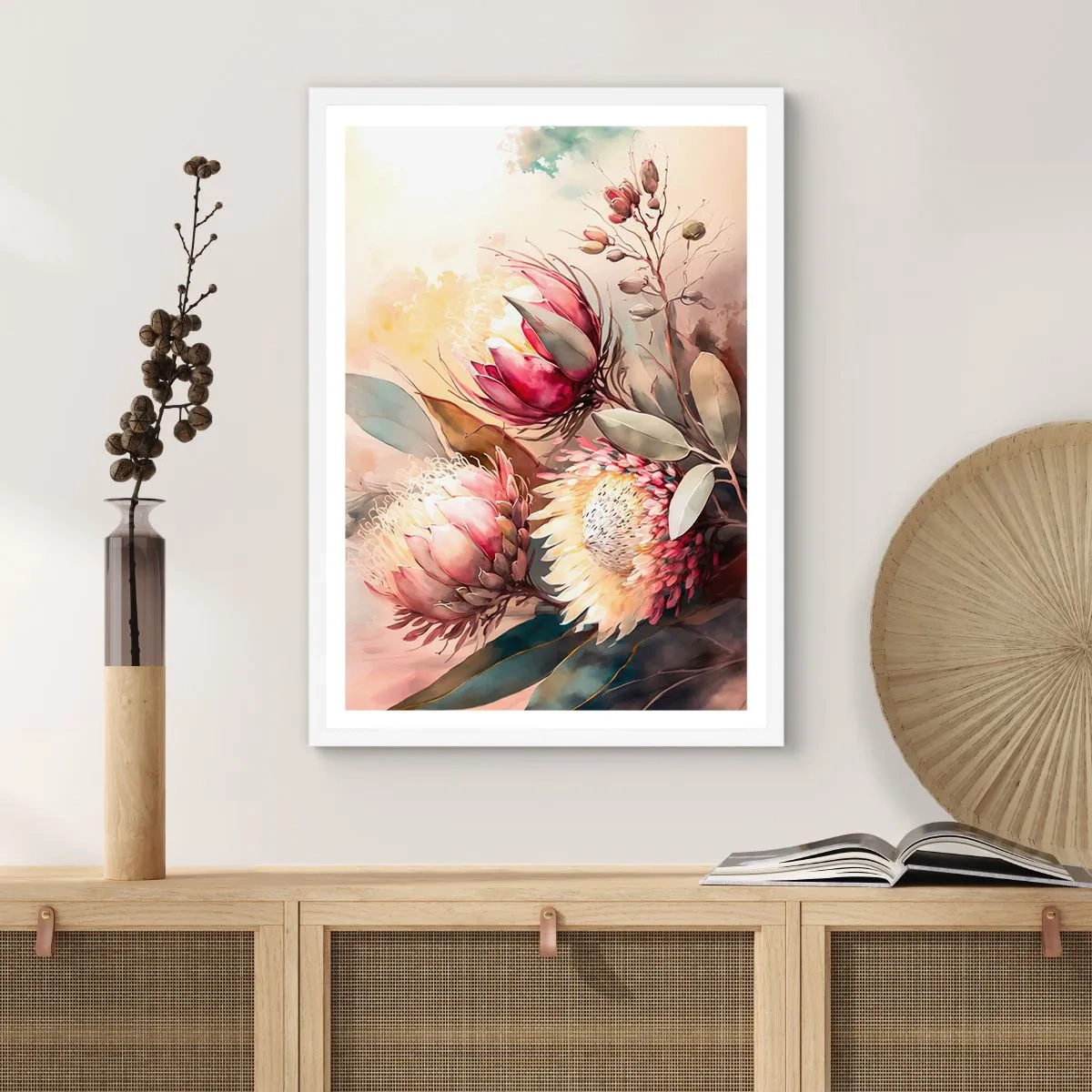 Plakat w białej ramie - Z profilu i en face - 40x50 cm