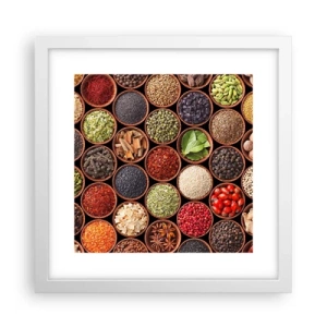 Plakat w białej ramie - Wszystkie smaki świata - 30x30 cm