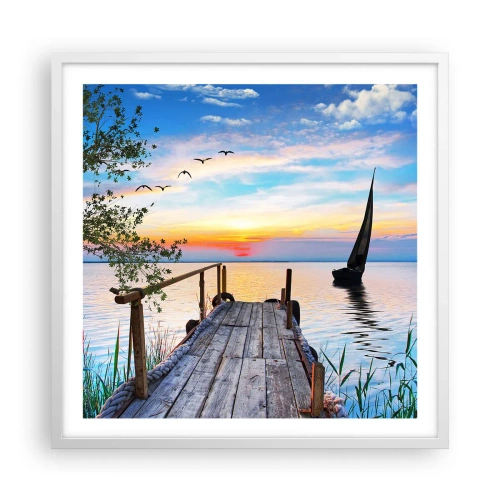 Plakat w białej ramie - Dobry wieczór - 60x60 cm