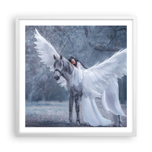 Plakat w białej ramie - Natchniona chwila - 60x60 cm