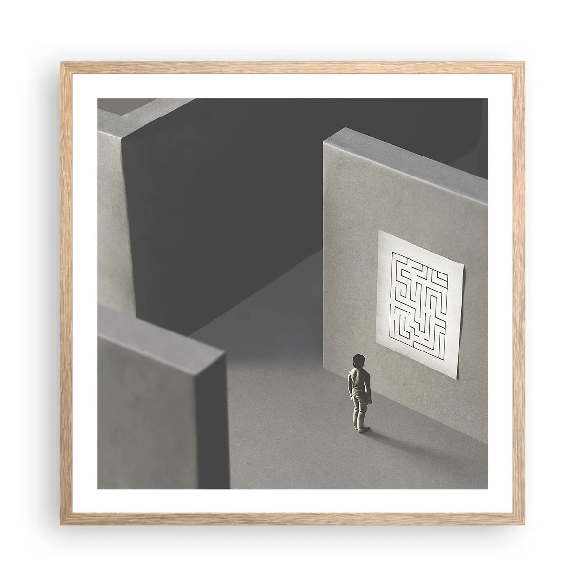 Plakat w ramie jasny dąb - Ale gdzie jestem? - 60x60 cm