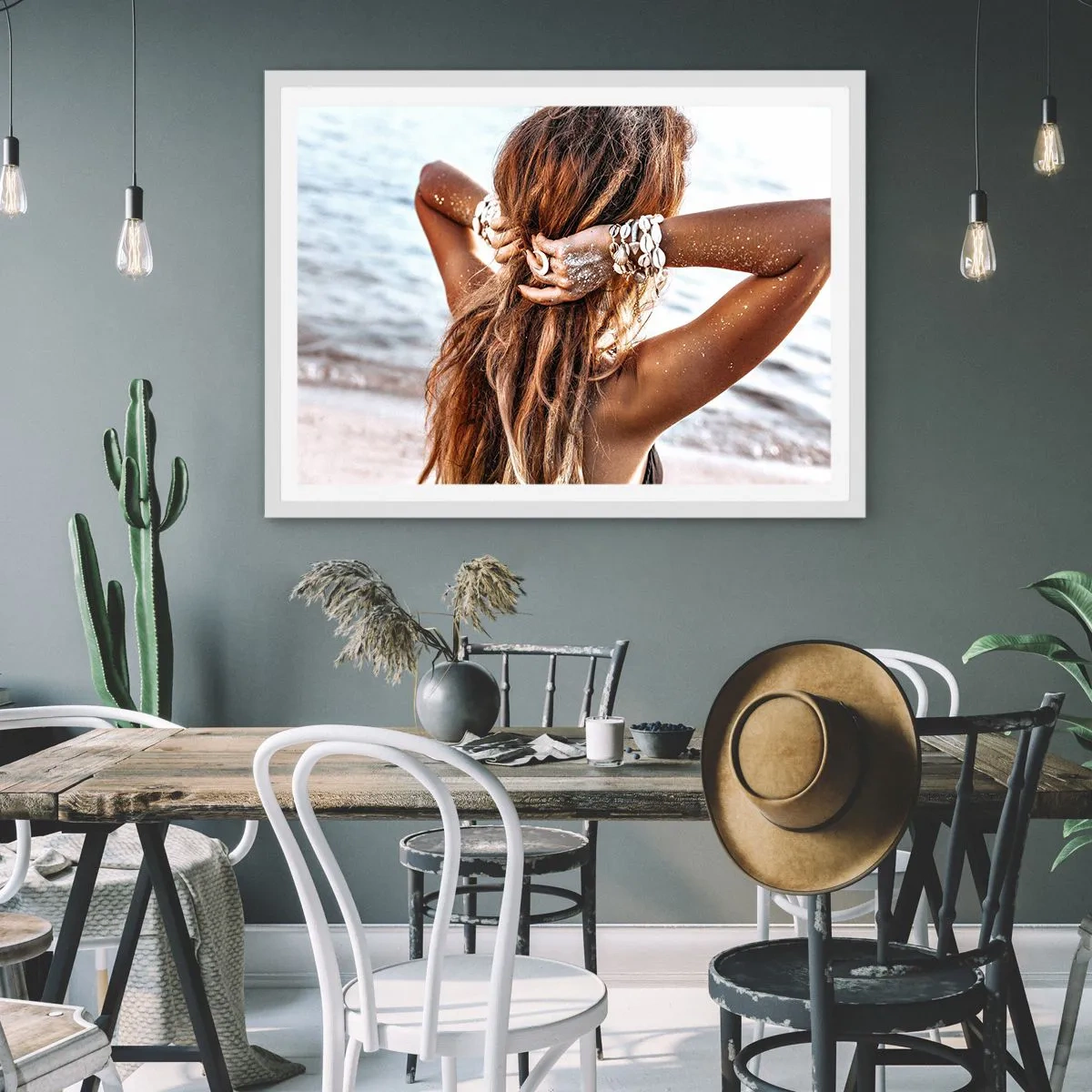 Plakat w białej ramie - Siostra wody i słońca - 70x50 cm