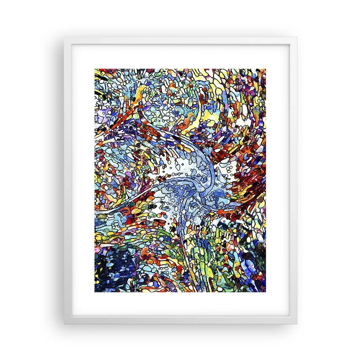 Plakat w białej ramie - Witraż kroplisty - 40x50 cm