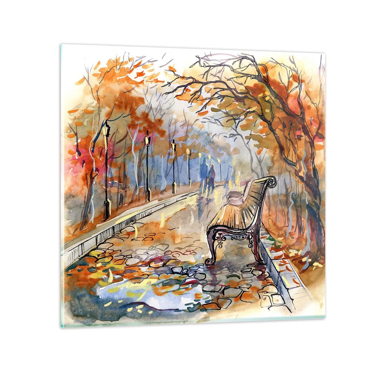Obraz na szkle - Razem powędrować w jesień - 60x60 cm
