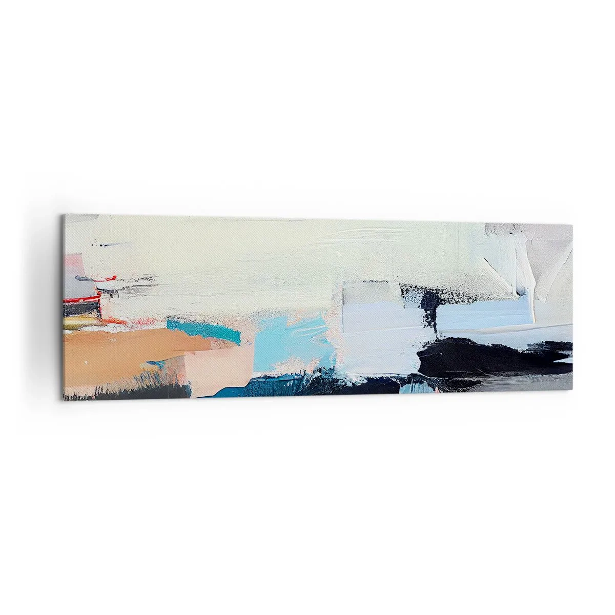 Obraz na płótnie - Kolorowa abstrakcja z dynamicznymi pociągnięciami pędzla - 160x50cm - Jest metoda? - Nowoczesna dekoracja ścienna do salonu i sypialni ARTTOR