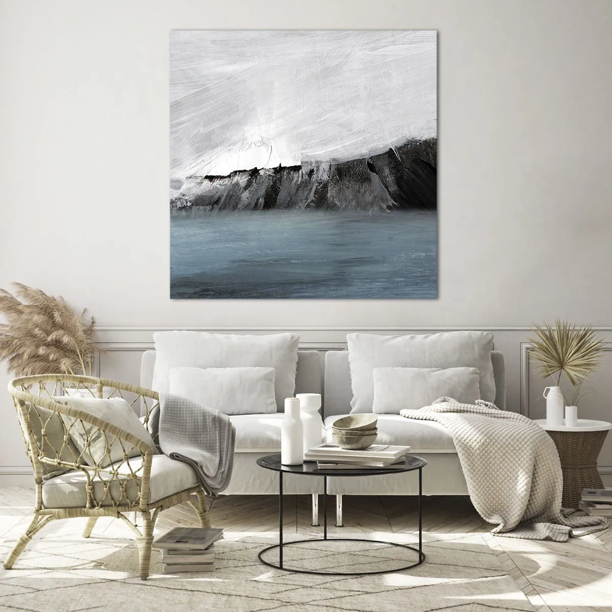Obraz na szkle - Woda – ziemia: starcie żywiołów - 40x40 cm