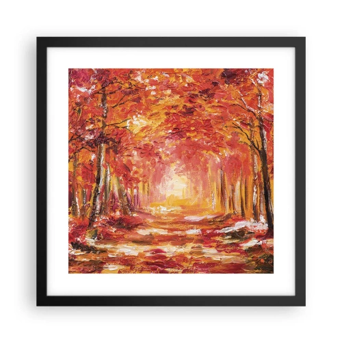 Plakat w czarnej ramie - Miedziany las - 40x40 cm