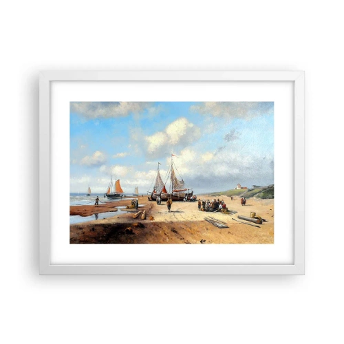 Plakat w białej ramie - Po udanym połowie - 40x30 cm