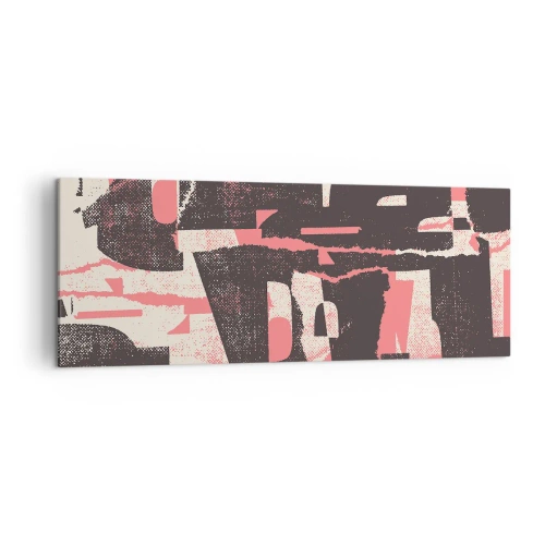 Obraz na płótnie - Abstrakcyjna kompozycja w odcieniach różu i brązu - 140x50cm - Cały ten zgiełk - Nowoczesna dekoracja ścienna do salonu i sypialni ARTTOR