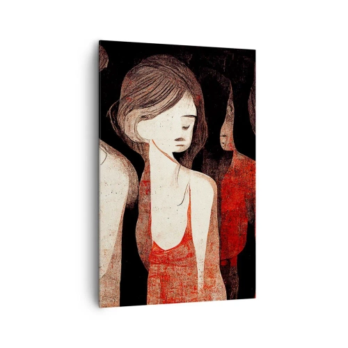 Obraz na płótnie - Artystyczne postacie w abstrakcyjnej kompozycji - 80x120cm - Madonny z ciemności - Nowoczesna dekoracja ścienna do salonu i sypialni ARTTOR