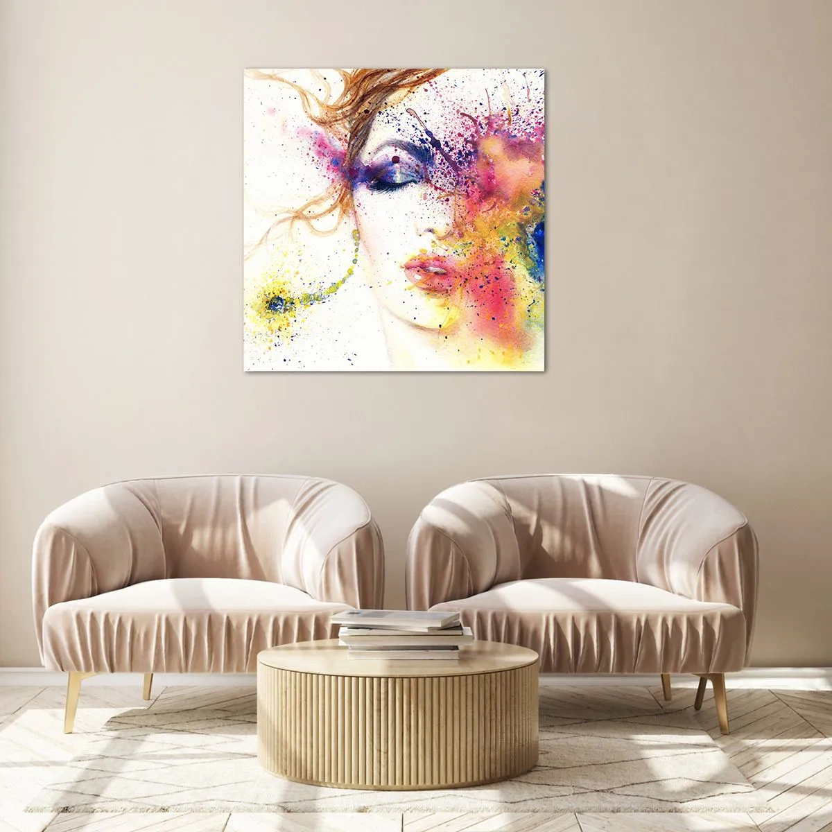 Obraz na szkle - Tęczowy zawrót głowy - 40x40 cm