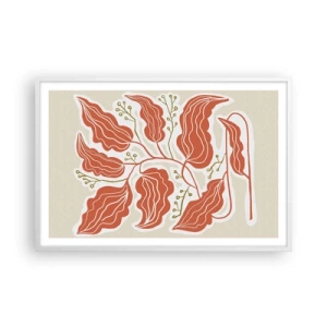 Plakat w białej ramie - Ludowo i koralowo - 91x61 cm