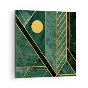 Obraz na płótnie - Dynamika złota i lazuru - 60x60 cm