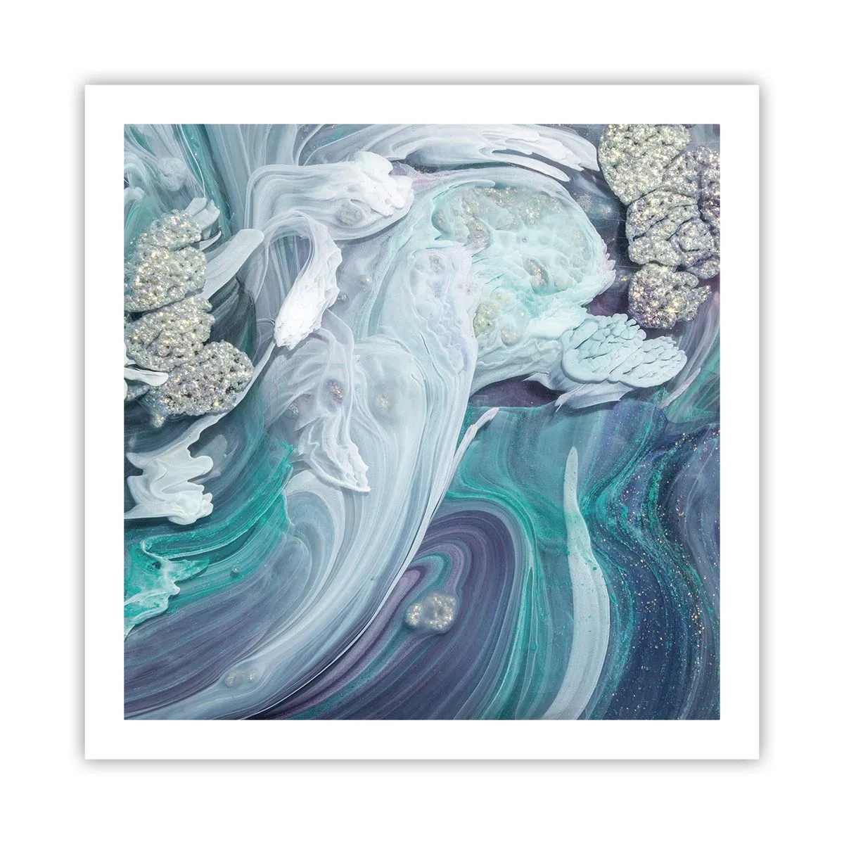 Plakat - Nurty błękitu - 60x60 cm