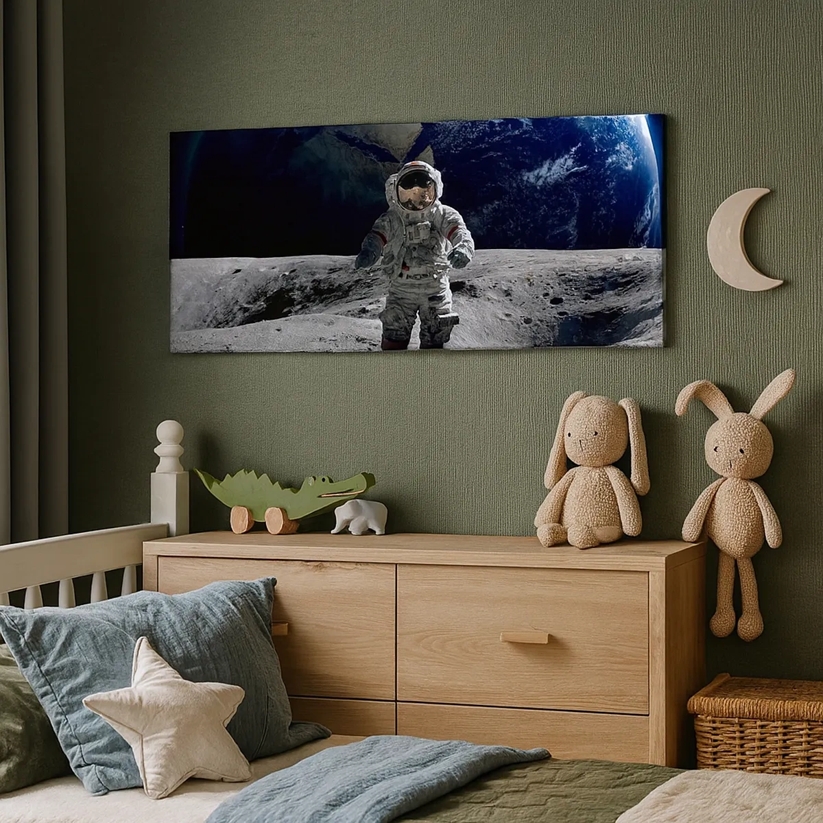 Obraz na płótnie - Pozdrowienia z Księżyca - 30x30 cm